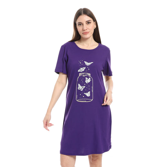 Printed Short Sleeve Nightgown