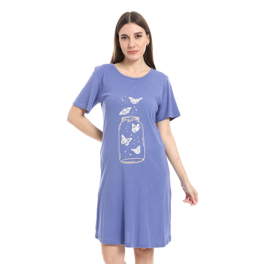 Printed Short Sleeve Nightgown