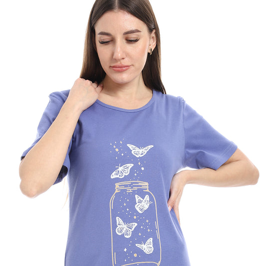 Printed Short Sleeve Nightgown
