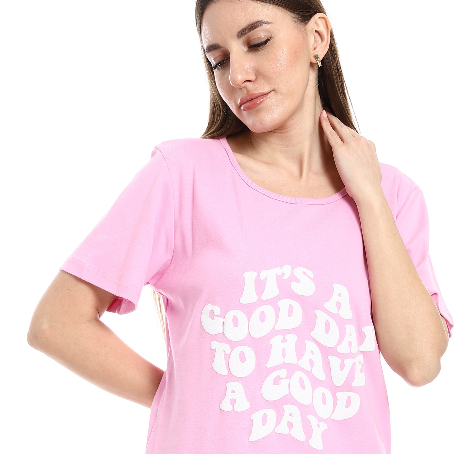 Printed Short Sleeve Nightgown