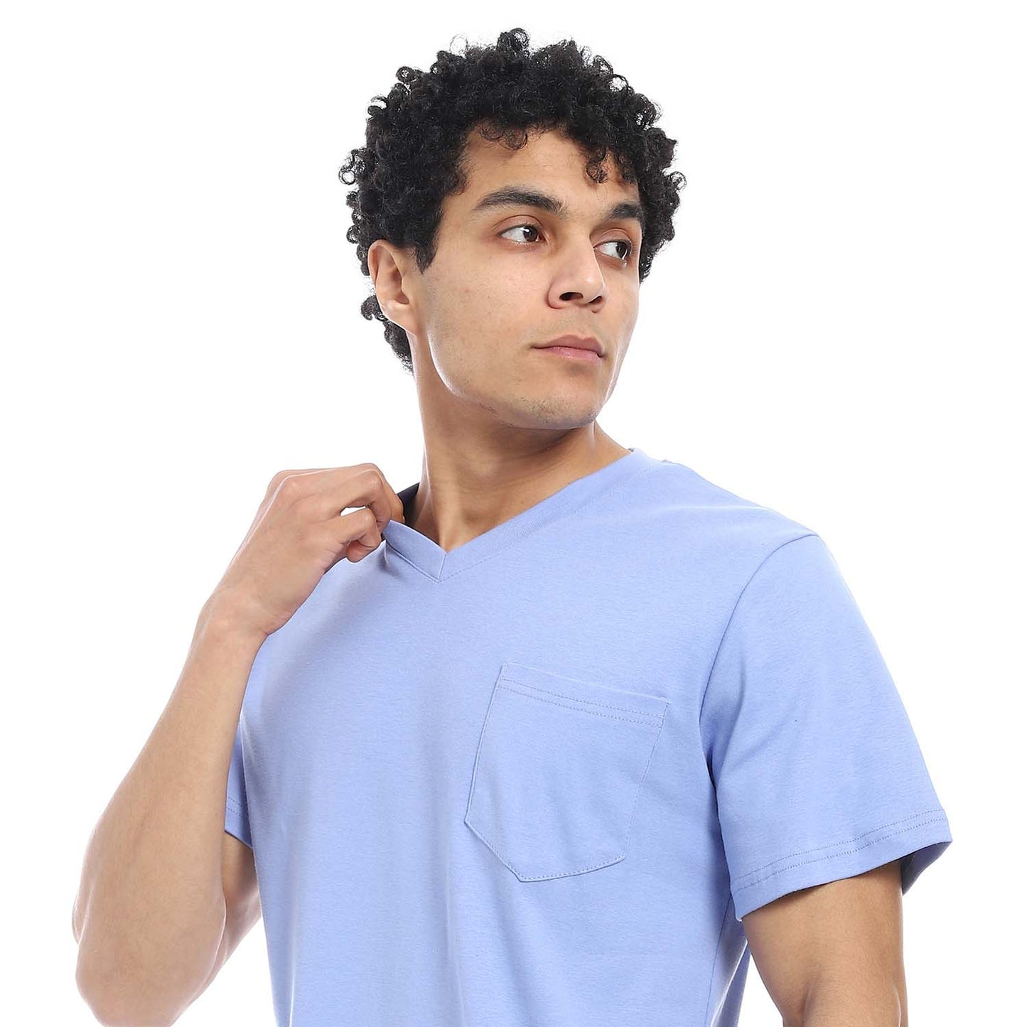 Solid V-Neck Pajama Set