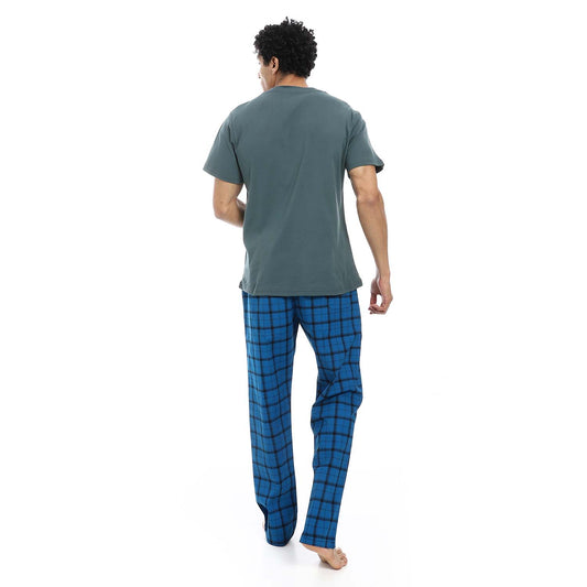 V-Neck T-Shirt & Pants Pajama Set