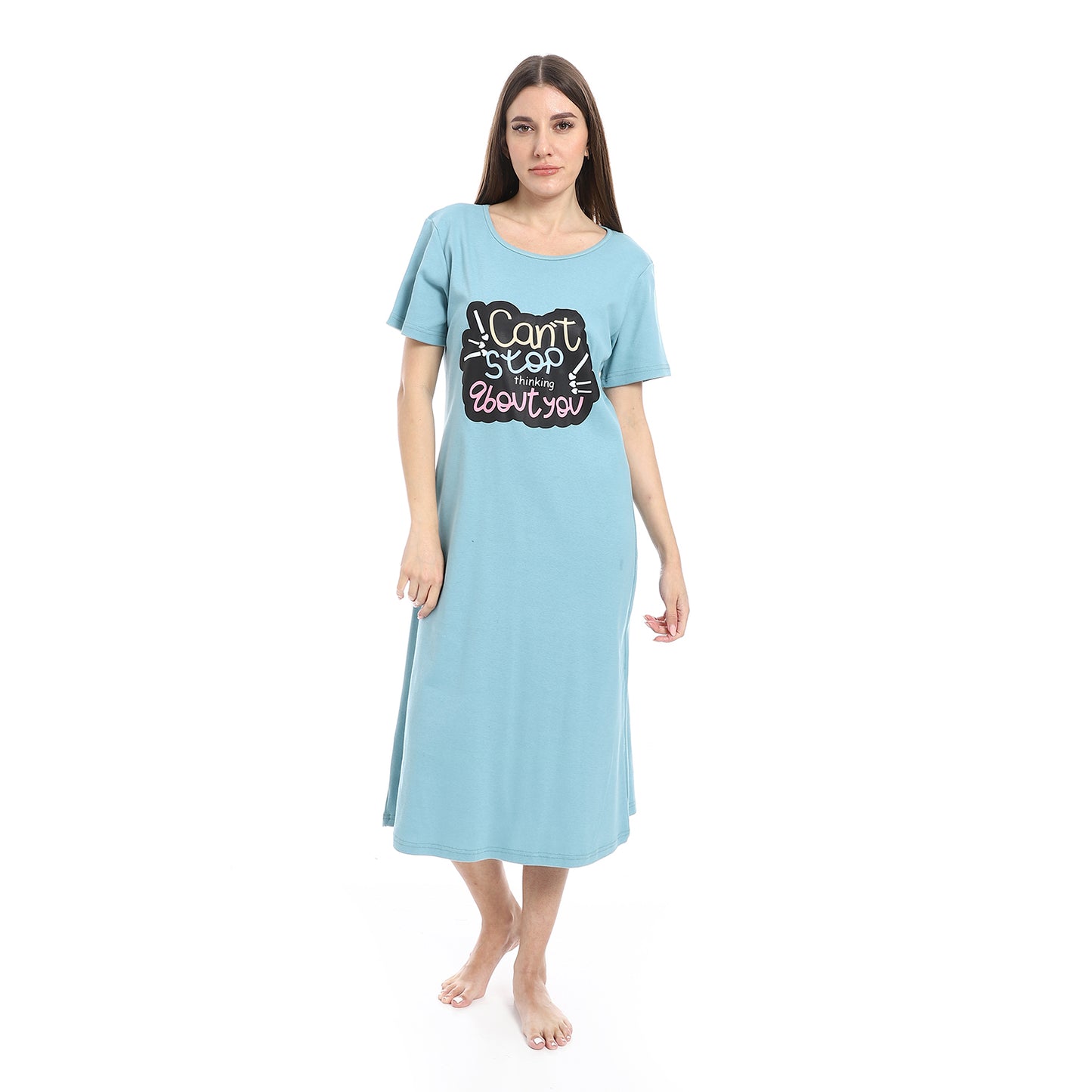 Printed Short Sleeve Nightgown
