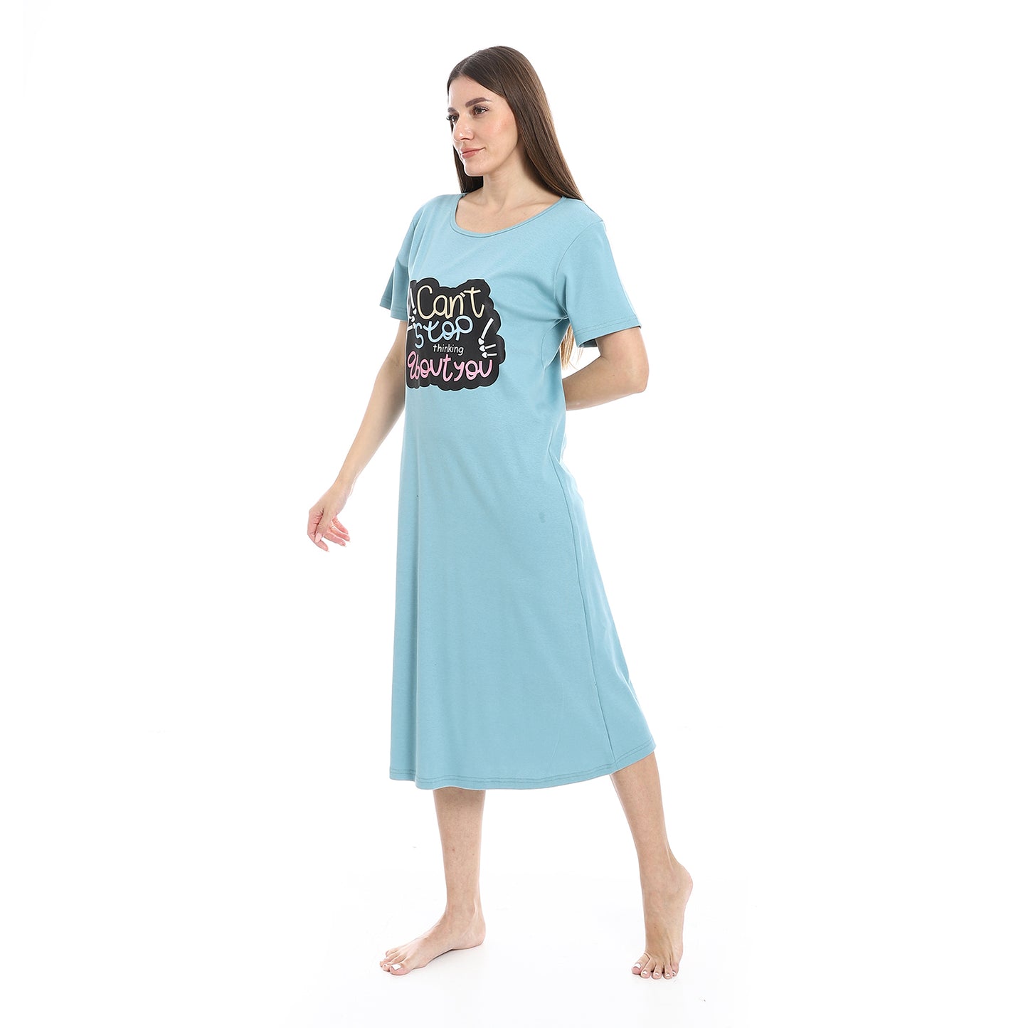 Printed Short Sleeve Nightgown