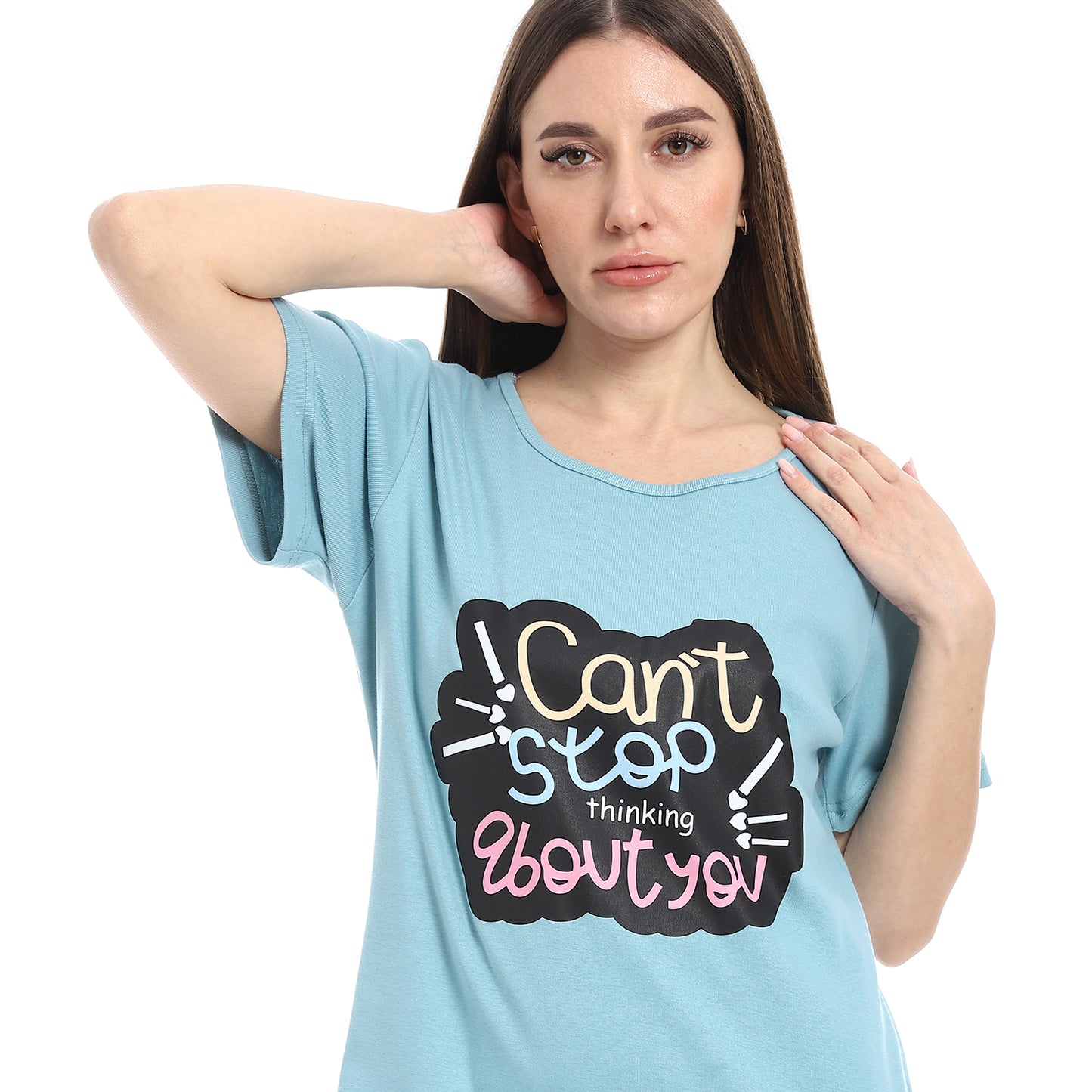 Printed Short Sleeve Nightgown