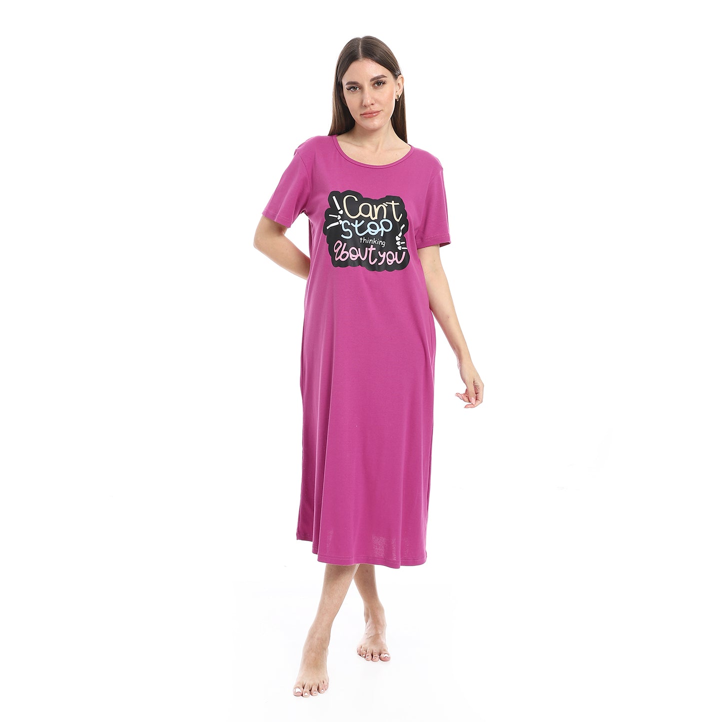 Printed Short Sleeve Nightgown