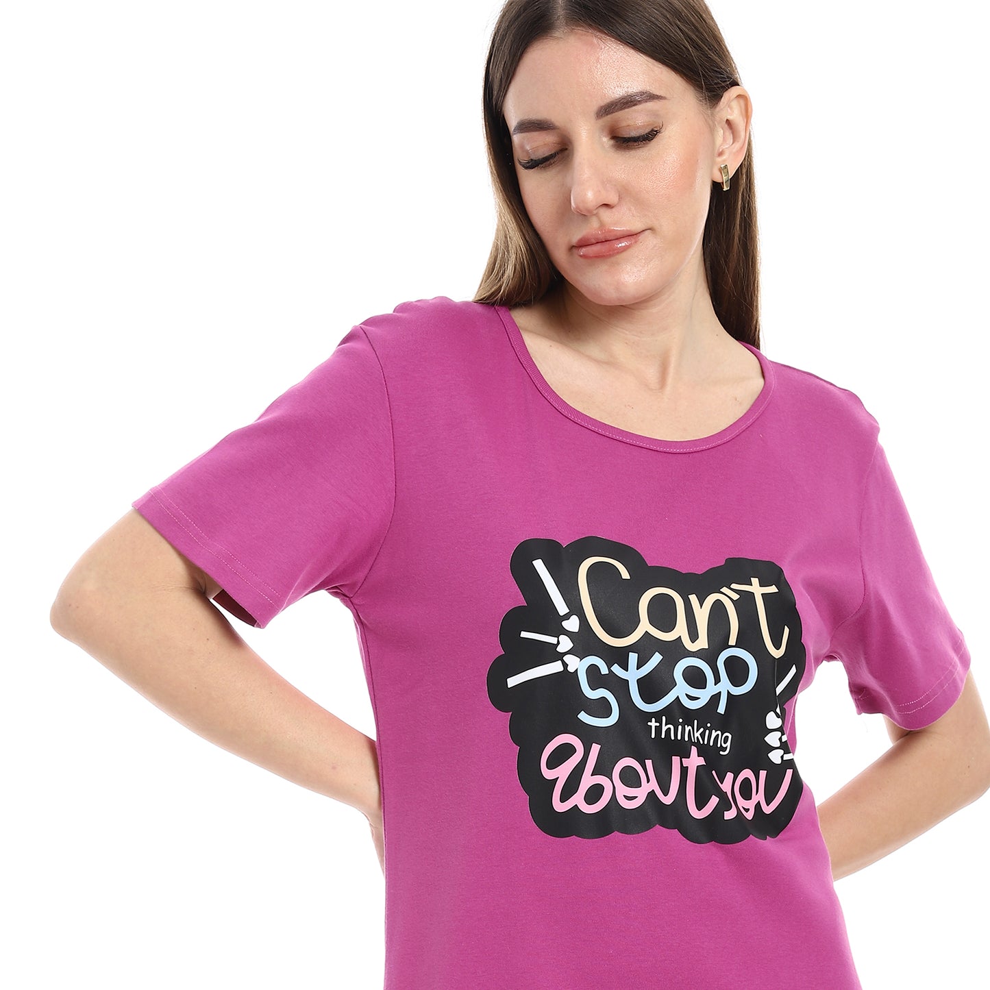 Printed Short Sleeve Nightgown