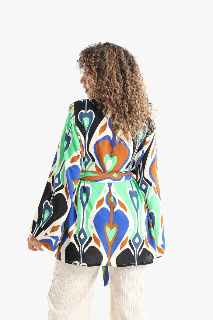 Heart Colored Voile Kimono