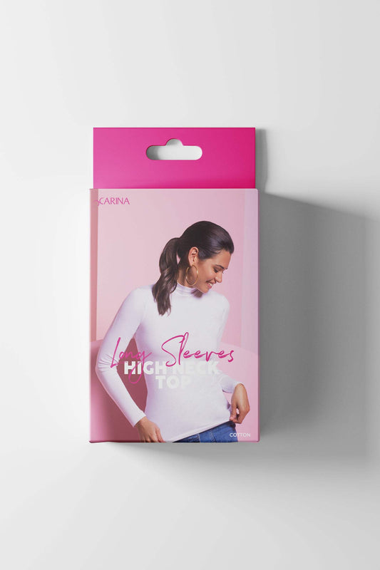 مجموعة من 3 قمصان قطنية بأكمام طويلة وياقة عالية