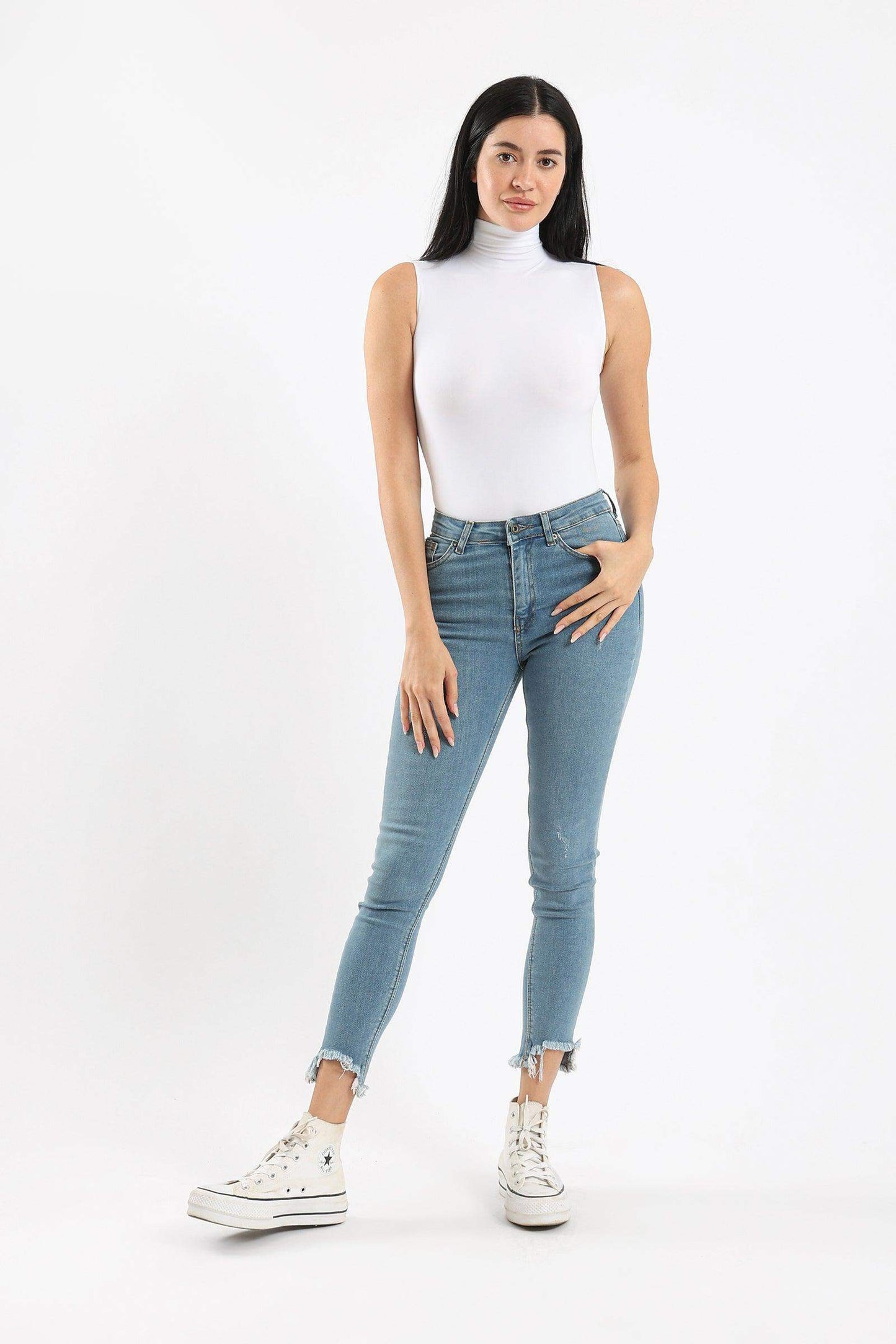 High Neck Sleeveless Bodysuit