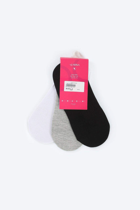 Invisible Cotton Socks - 3 Pairs - Carina - ??’????????ñ??�ÿ??ƒ?ÿ????