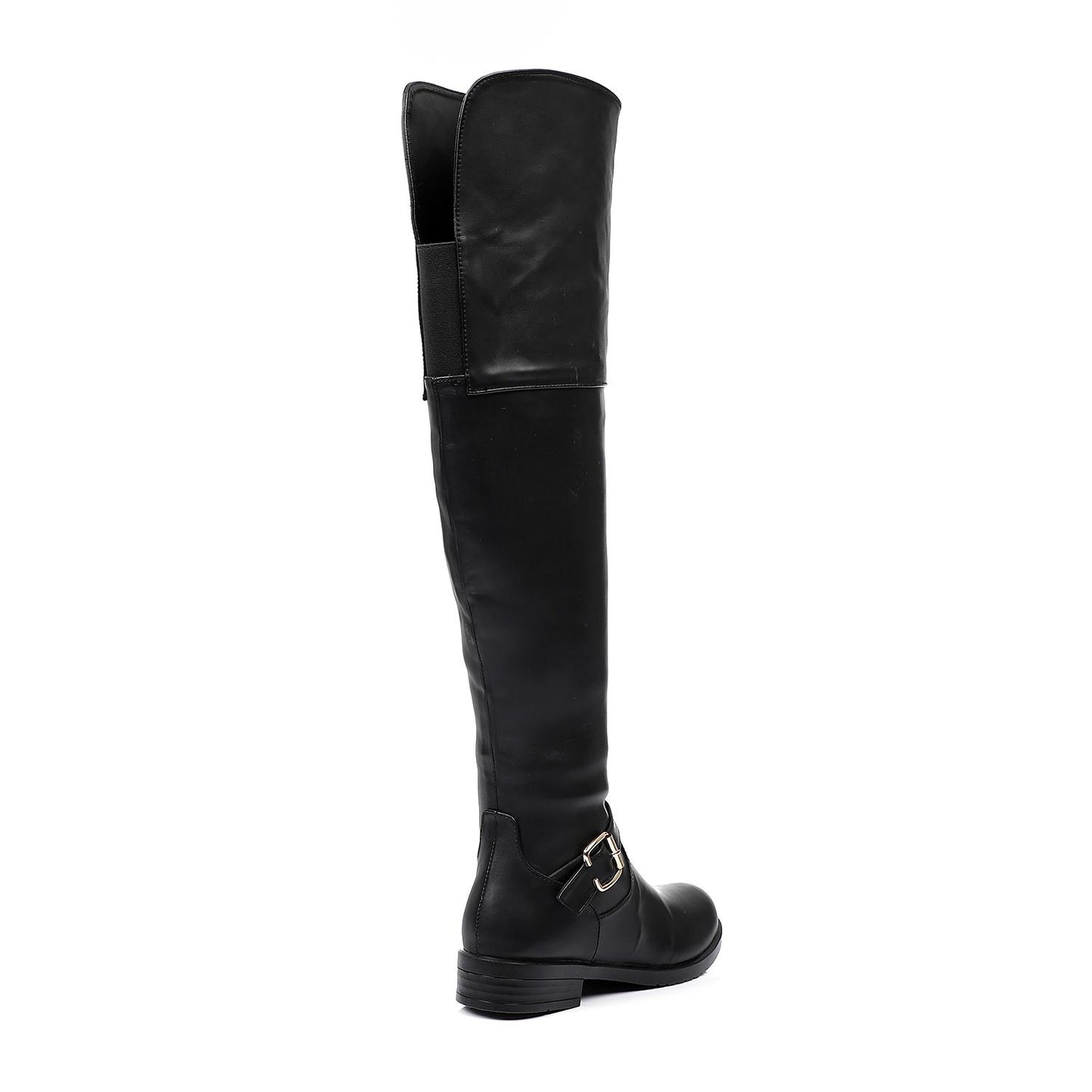 Side Zipper Leather Knee High Boots