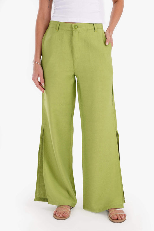 Linen Lounge Pants with Slits - Carina - ??’????????ñ??�ÿ??ƒ?ÿ????