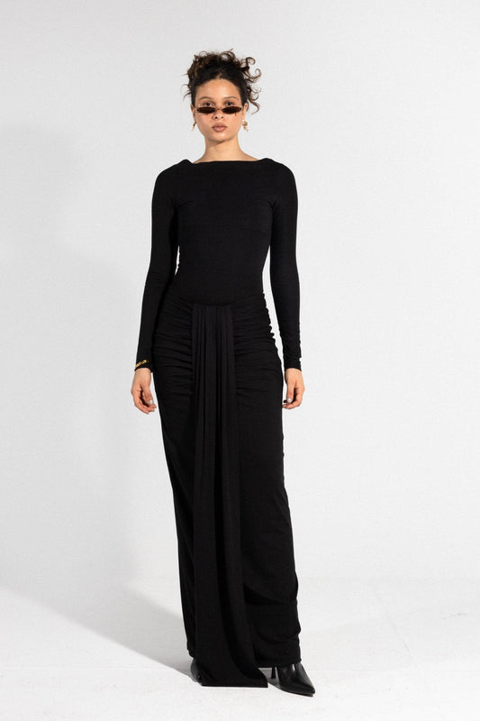 Long Skirt - Black - Carina - كارينا