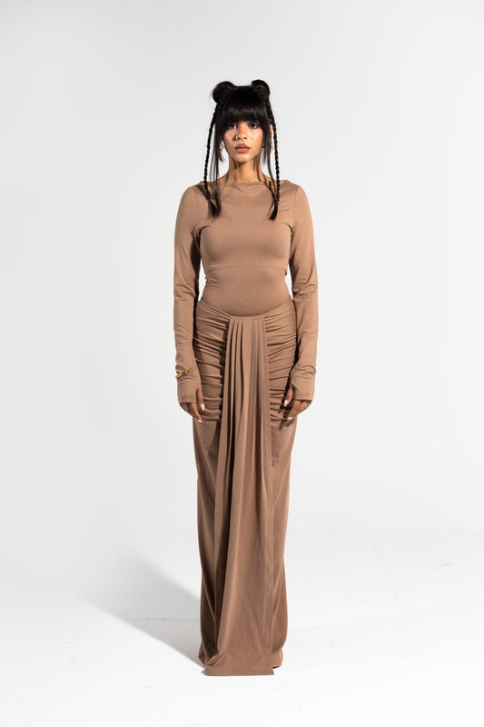 Long Skirt - Brown - Carina - كارينا