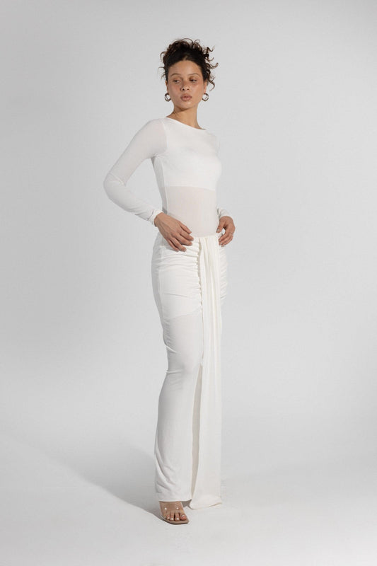 Long Skirt - White - Carina - كارينا