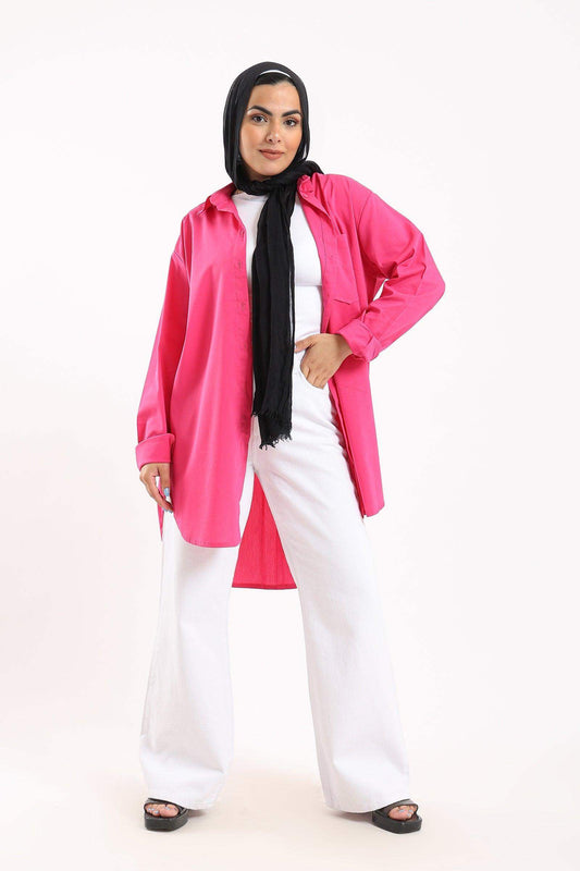 قميص كبير الحجم بأكمام طويلة