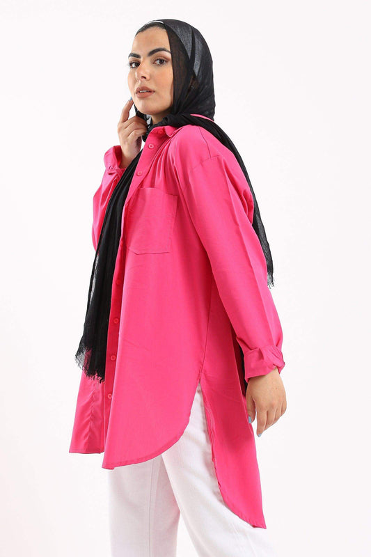 قميص كبير الحجم بأكمام طويلة