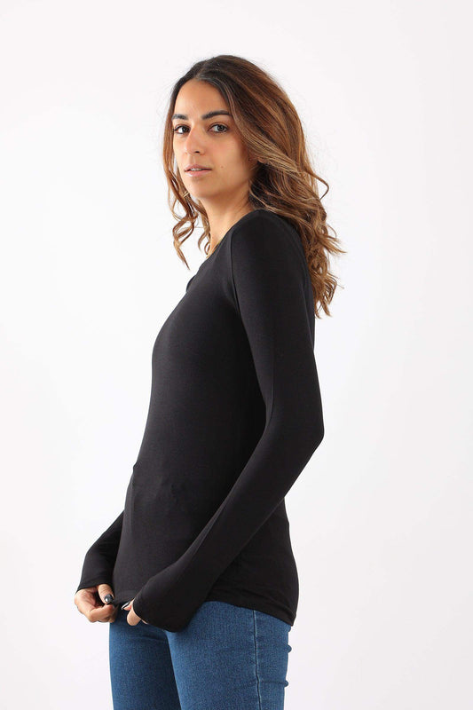 Long Sleeves Viscose Top - Carina - ??’????????ñ??�ÿ??ƒ?ÿ????