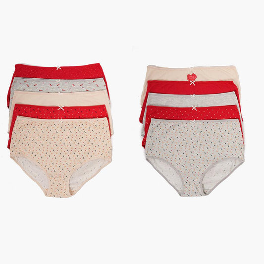 عبوة من 10 سراويل داخلية كاملة ملونة