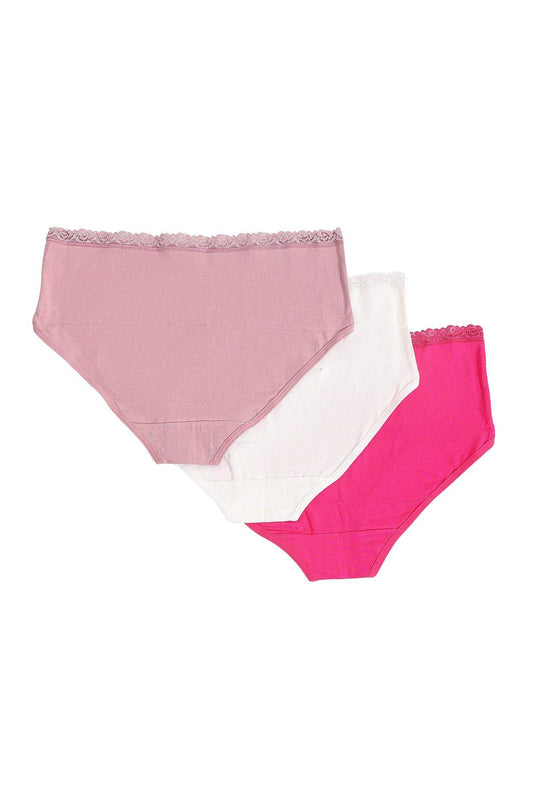 مجموعة من 3 سراويل داخلية كاملة مع دانتيل