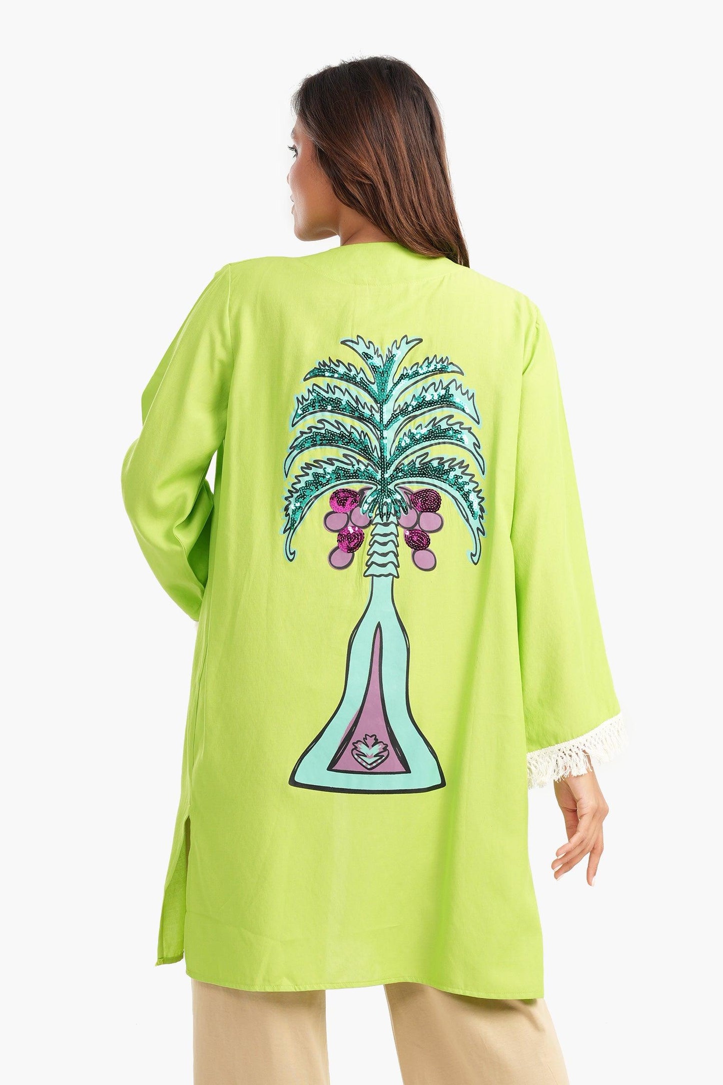 كيمونو بطبعة النخيل