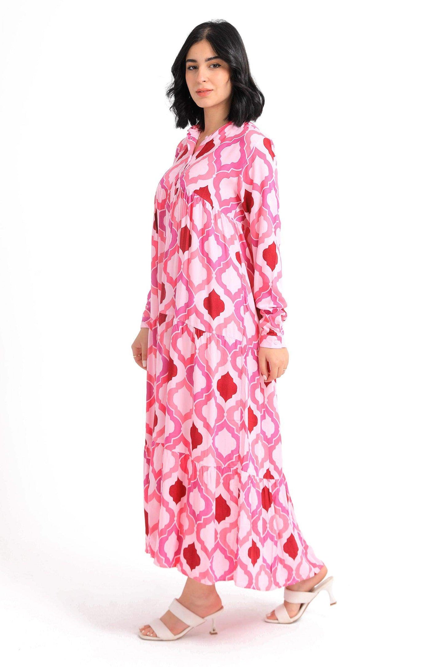 Pink & Red Shirt Dress - Carina - ??’????????ñ??�ÿ??ƒ?ÿ????