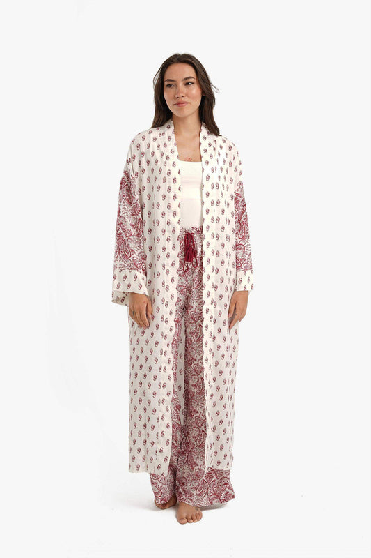 Printed Midi Length Robe - Carina - ??’????????ñ??�ÿ??ƒ?ÿ????