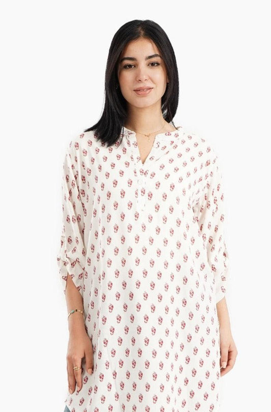 Printed Nightgown with Round Hem - Carina - ??’????????ñ??�ÿ??ƒ?ÿ????