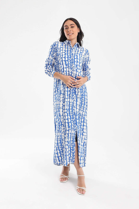 Printed Pattern Shirt Dress - Carina - ??’????????ñ??�ÿ??ƒ?ÿ????