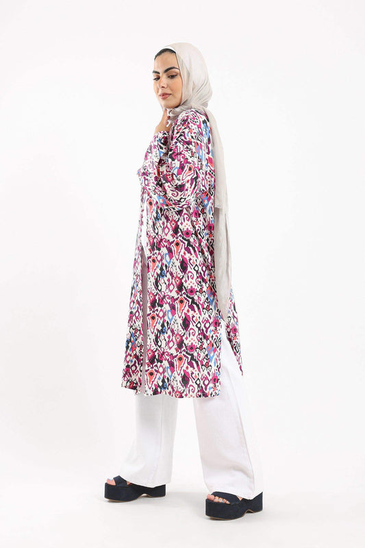 كيمونو مطبوع بقصّة مريحة