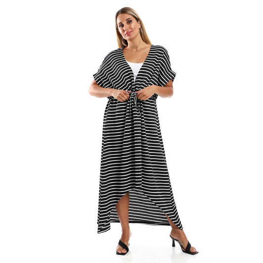 Plus Size Short Sleeve Striped Dress