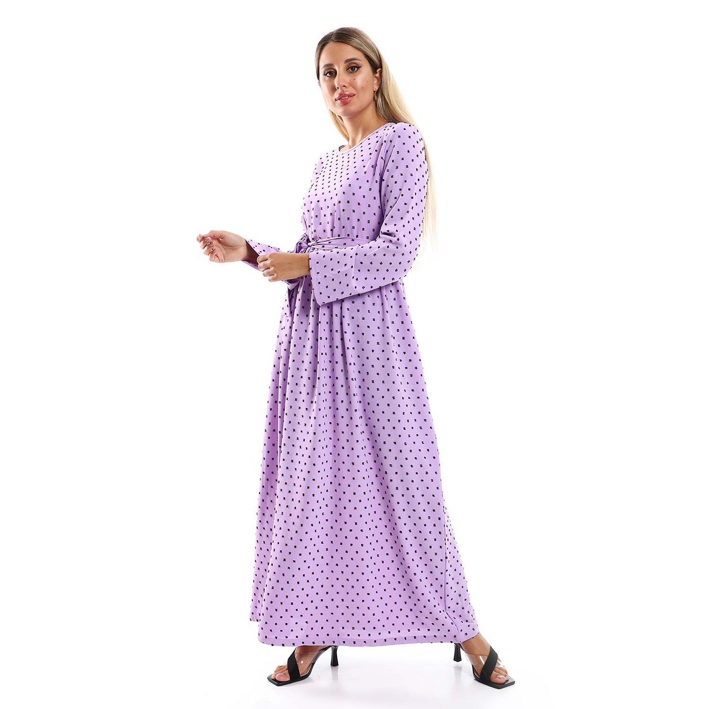 Long Dress with Adjustable Belt