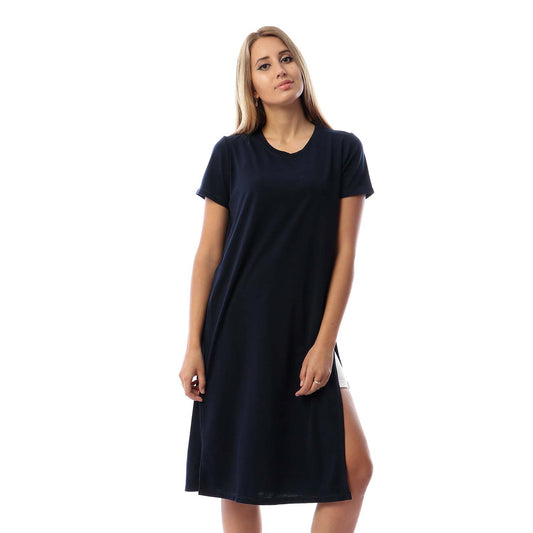 Side Slits Short Sleeves Basic Top