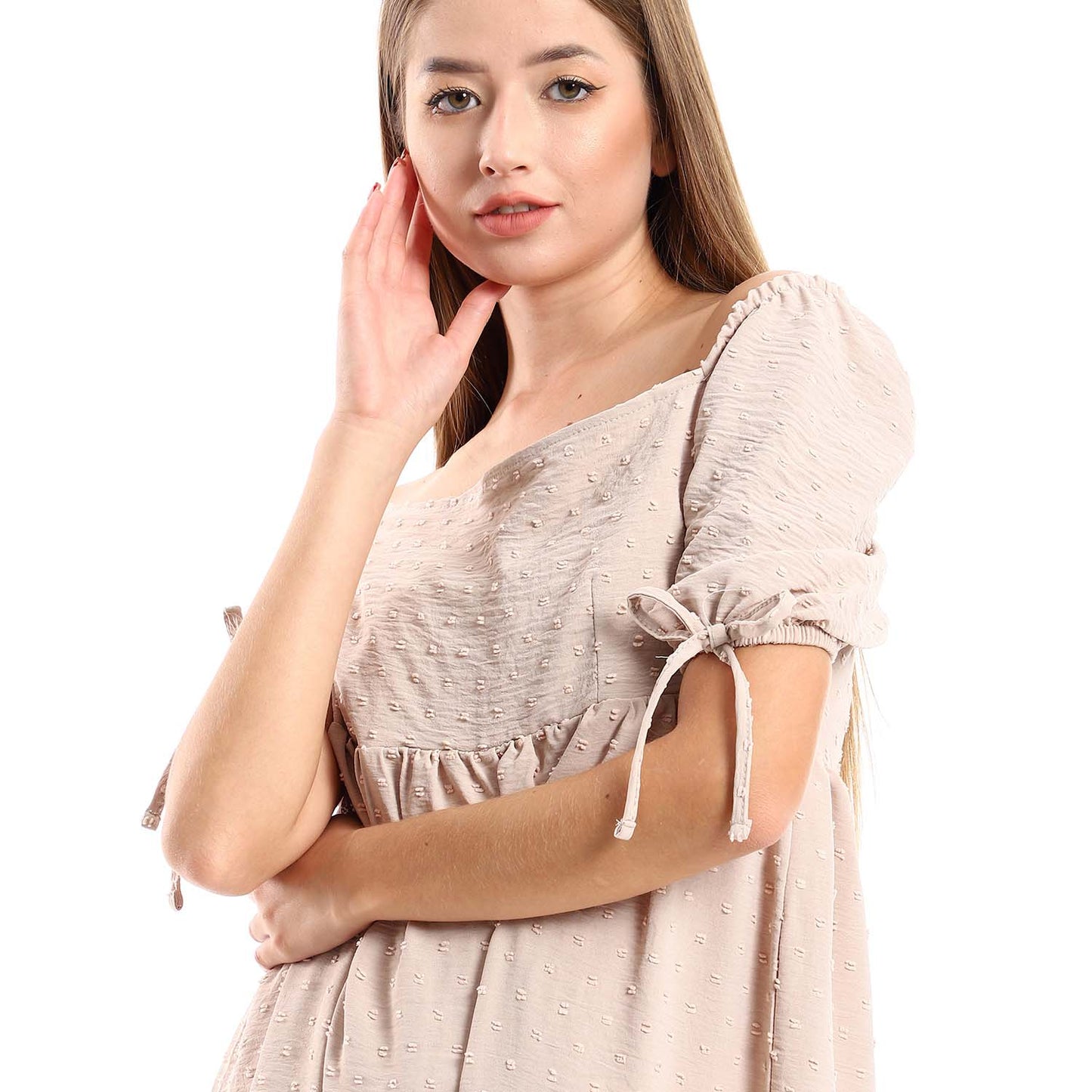 Self Stitched Square Neck Midi Dress