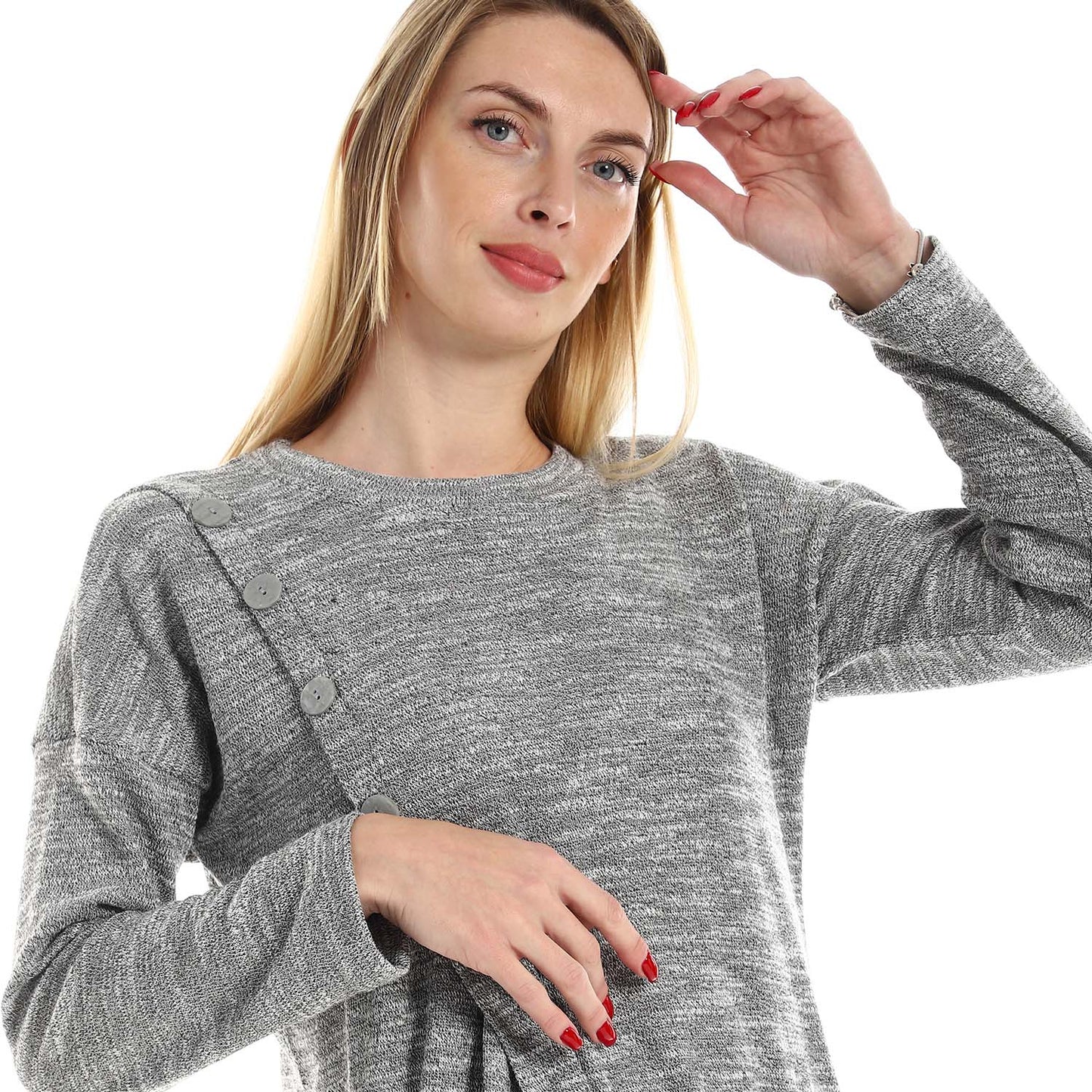 Decorated Buttons Long Sleeves Tunic