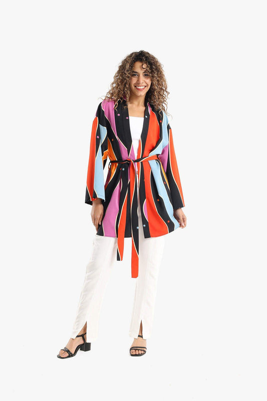 Satin Dropped Shoulder Kimono - Carina - ??’????????ñ??�ÿ??ƒ?ÿ????