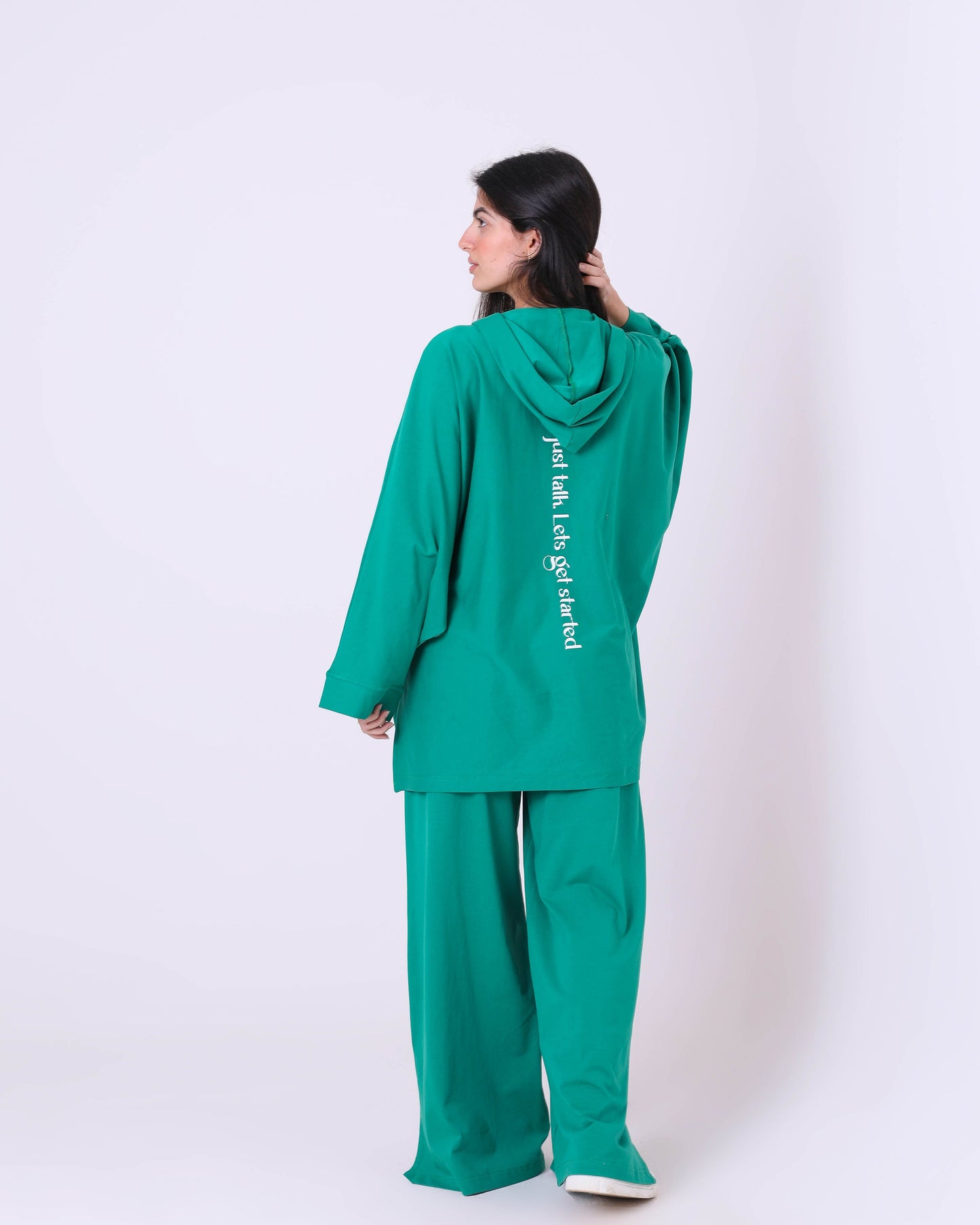 Green Back Printed Cotton T-Shirt
