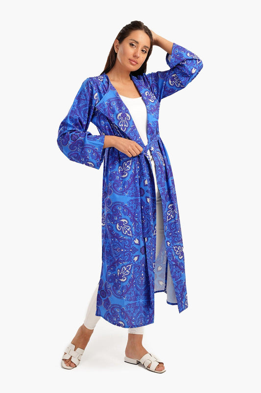 كارديجان صيفي مطبوع باللون الأزرق