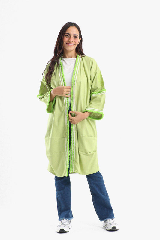 Tassels Hem Open Front Kimono - Carina - ??’????????ñ??�ÿ??ƒ?ÿ????