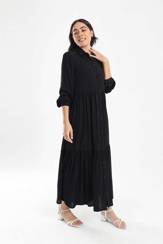 Tiered Maxi Shirt Dress - Carina - ??’????????ñ??�ÿ??ƒ?ÿ????