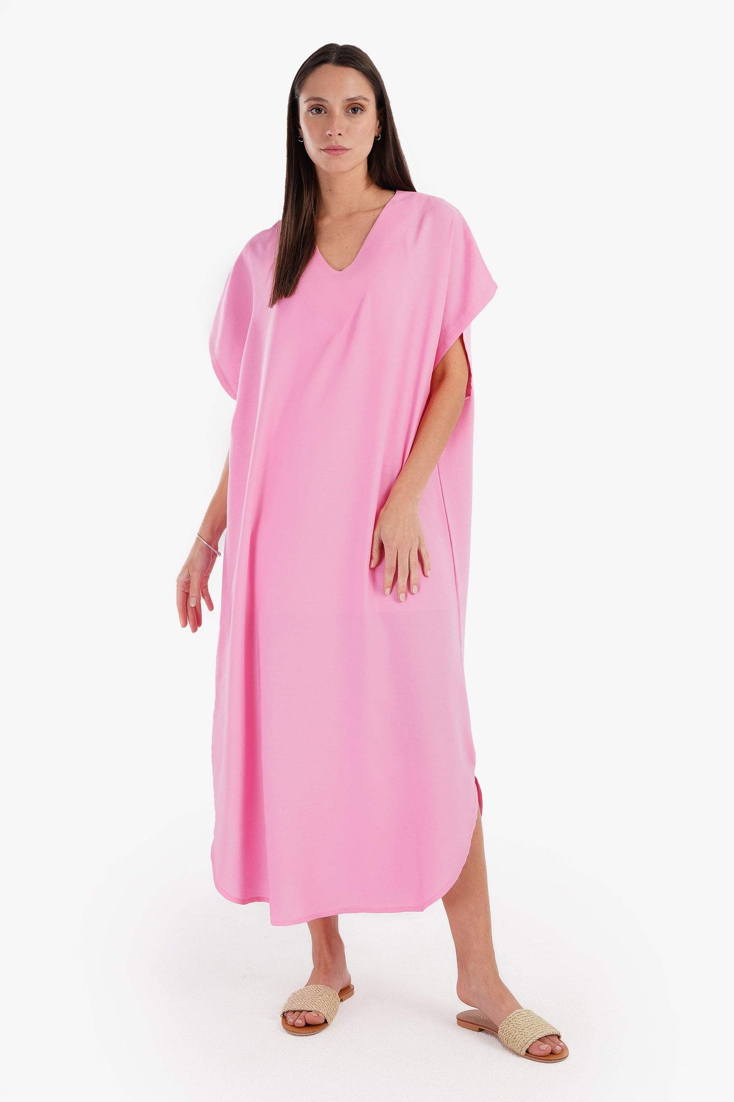 V-Neck Solid Dress - Carina - ??’????????√É∆ñ??√ɬØ√Ǭø√ǬΩ√É∆ÿ??Æ’?√É∆ÿ????