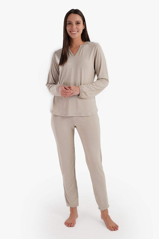 Viscose V-Neck Pyjama Set - Carina - ??’????????ñ??�ÿ??ƒ?ÿ????
