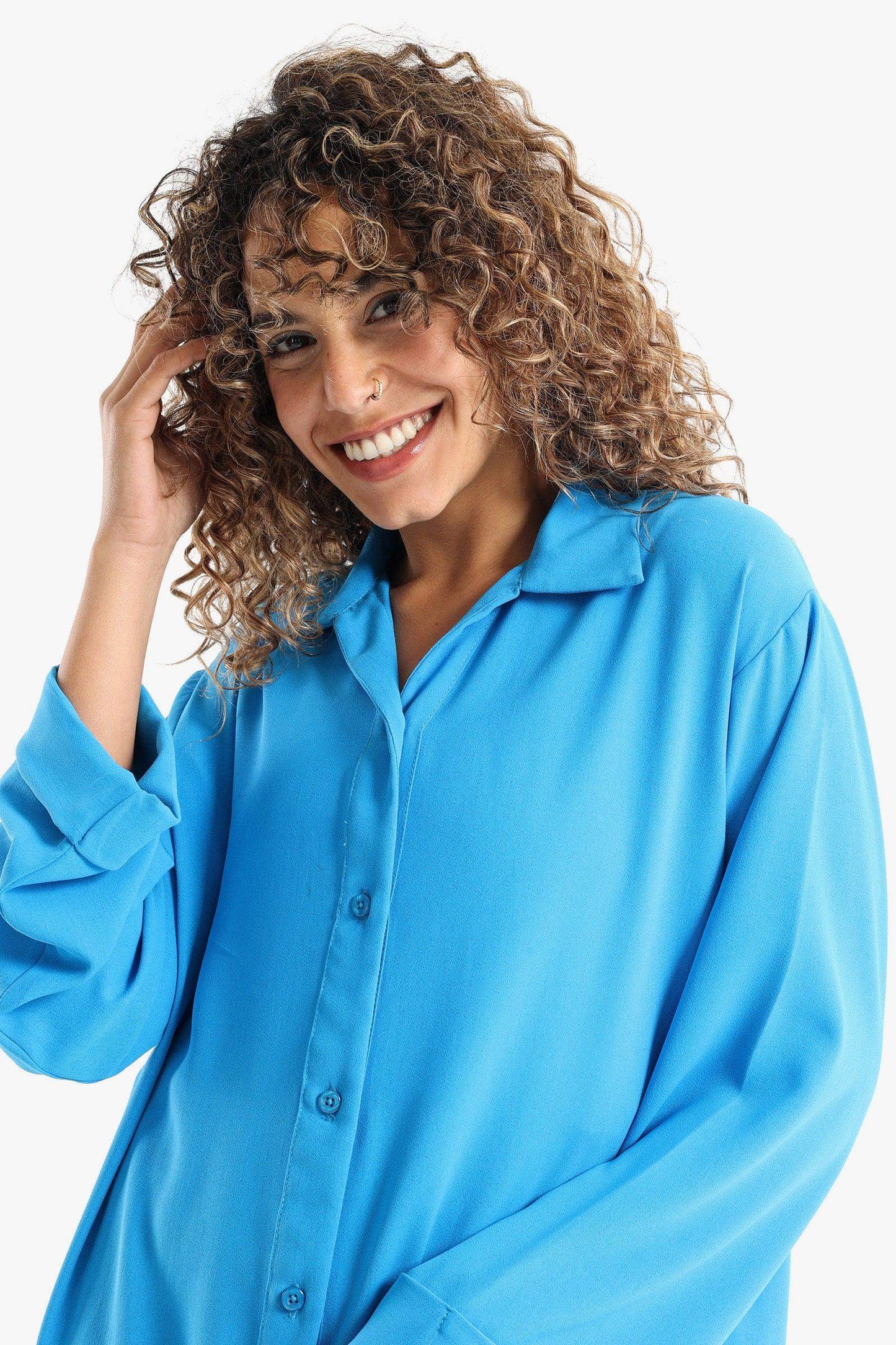 Voile Solid Shirt Dress - Carina - ??’????????ñ??�ÿ??ƒ?ÿ????