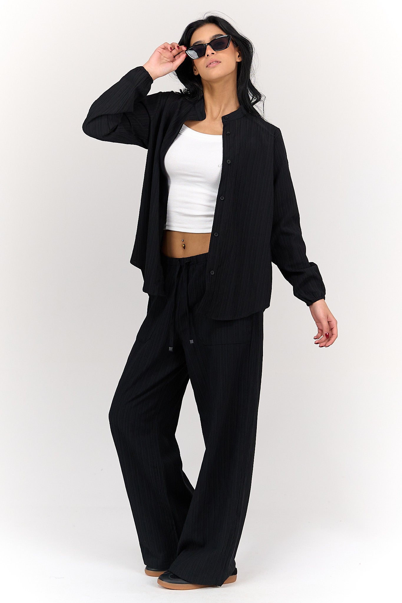 Self Pattern Tencel Pants