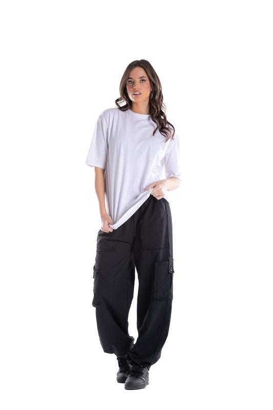 تي شيرت صالة قطني باللون الأبيض