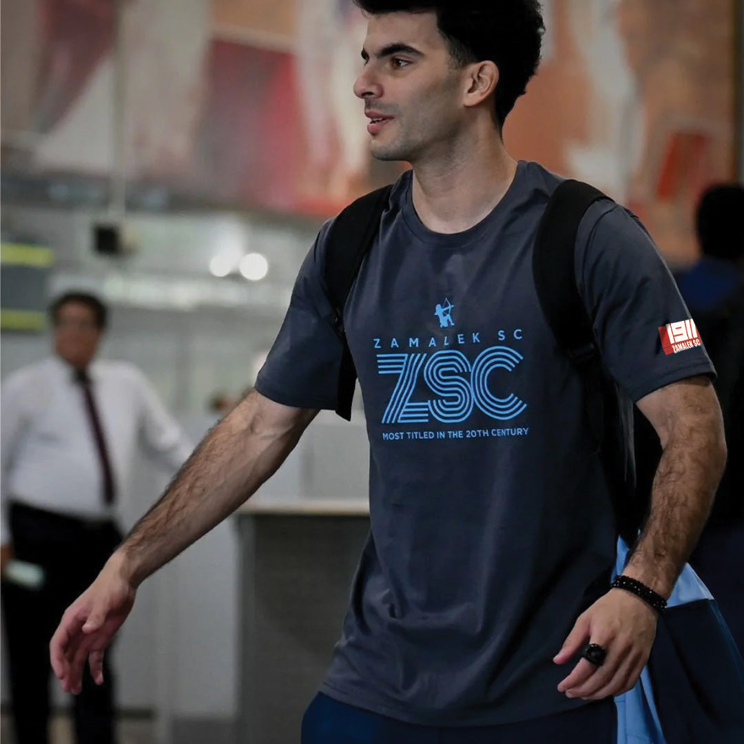Dark Gray Zamalek Leisure T-Shirt - تيشيرت زمالك ليجر رمادي غامق
