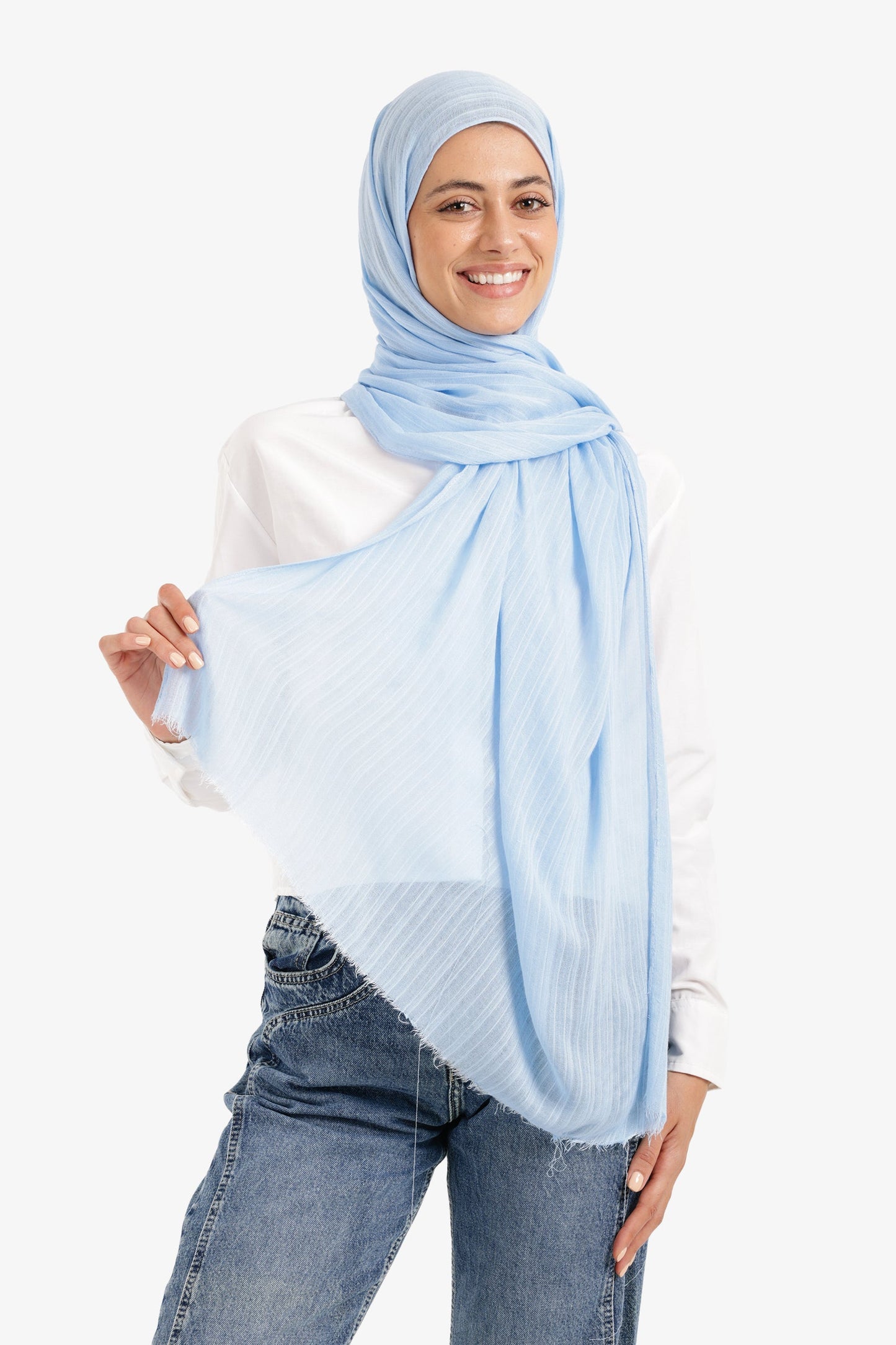 وشاح قطني مضلع منسوج