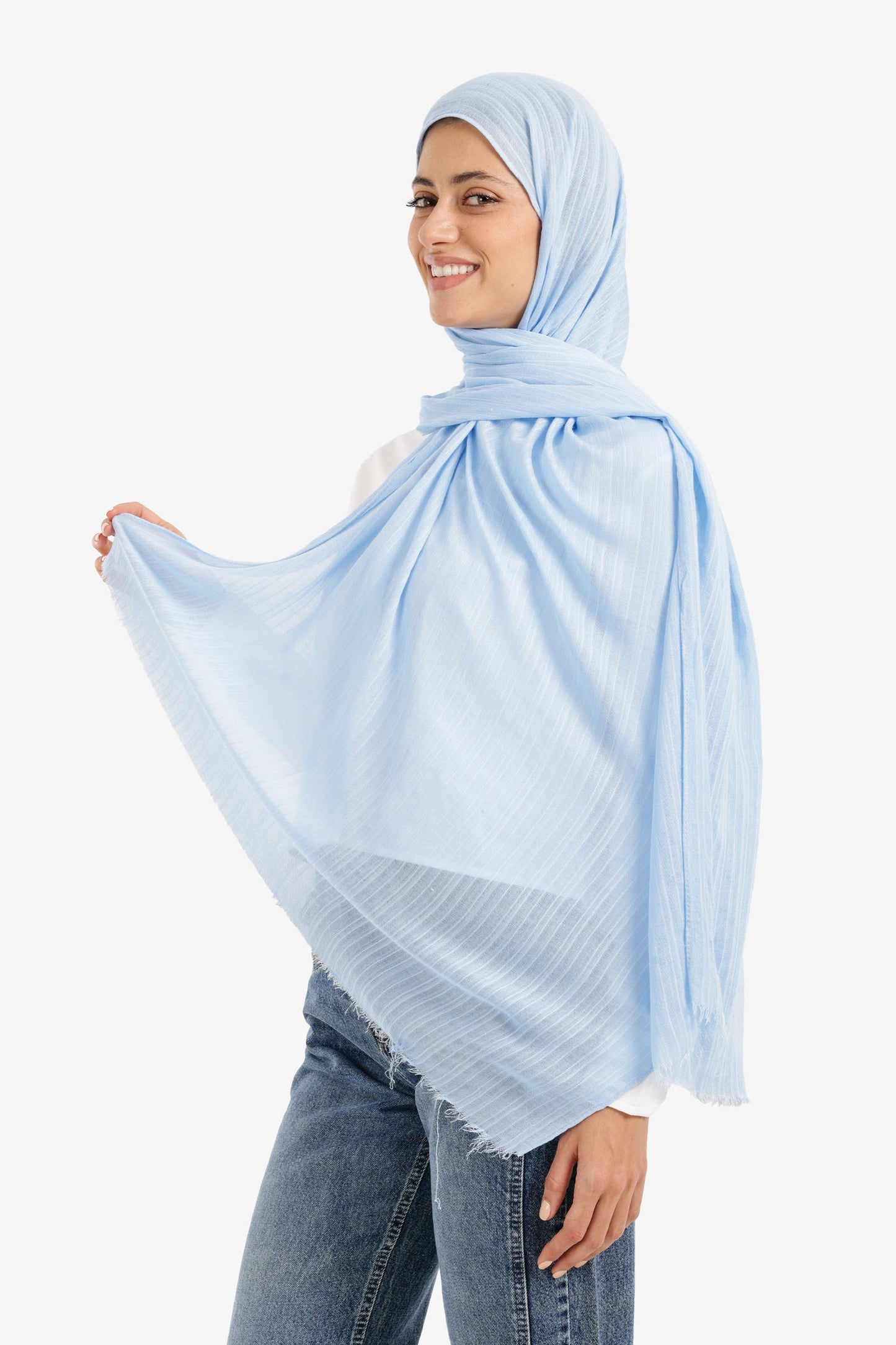 وشاح قطني مضلع منسوج