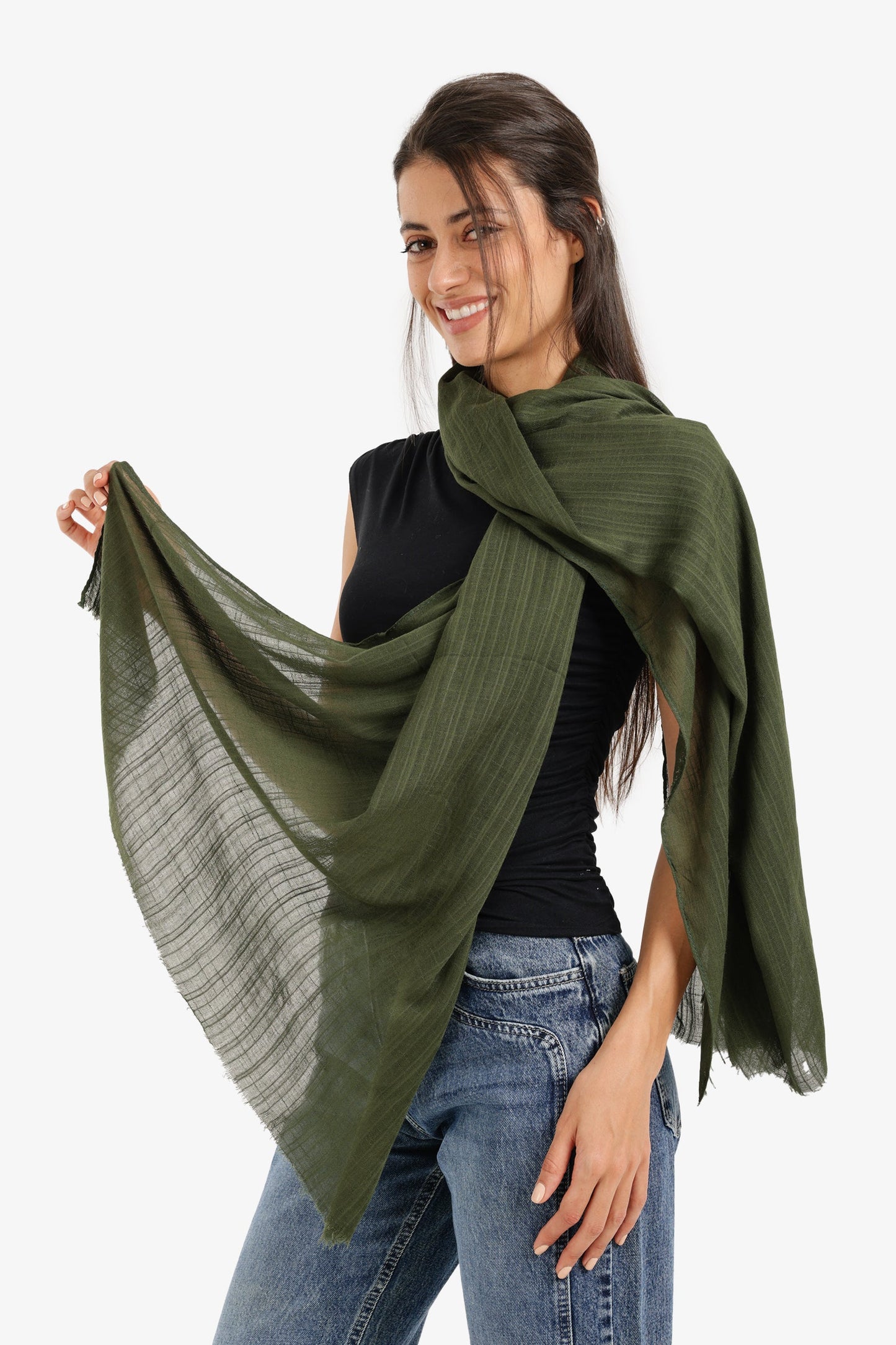 وشاح قطني مضلع منسوج